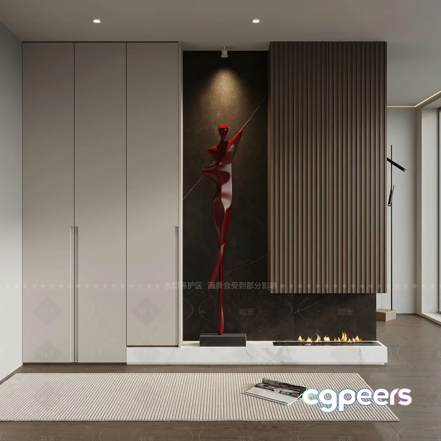 Modern Living Room 3D Model – 17191 – VRAY Render