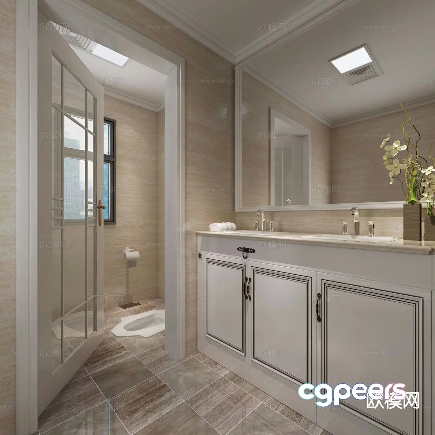European style bathroom bathroom toilet 3d model