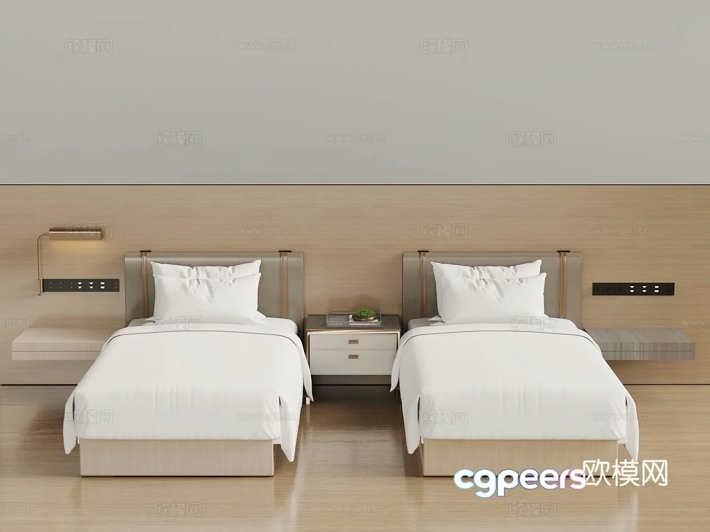 Modern single bed Room standard single bed 3D model