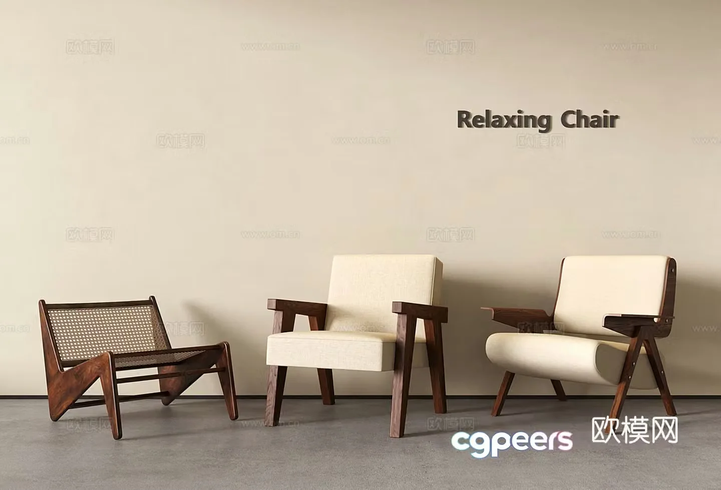 Medium style leisure chair sofa chair single sofa 3d model