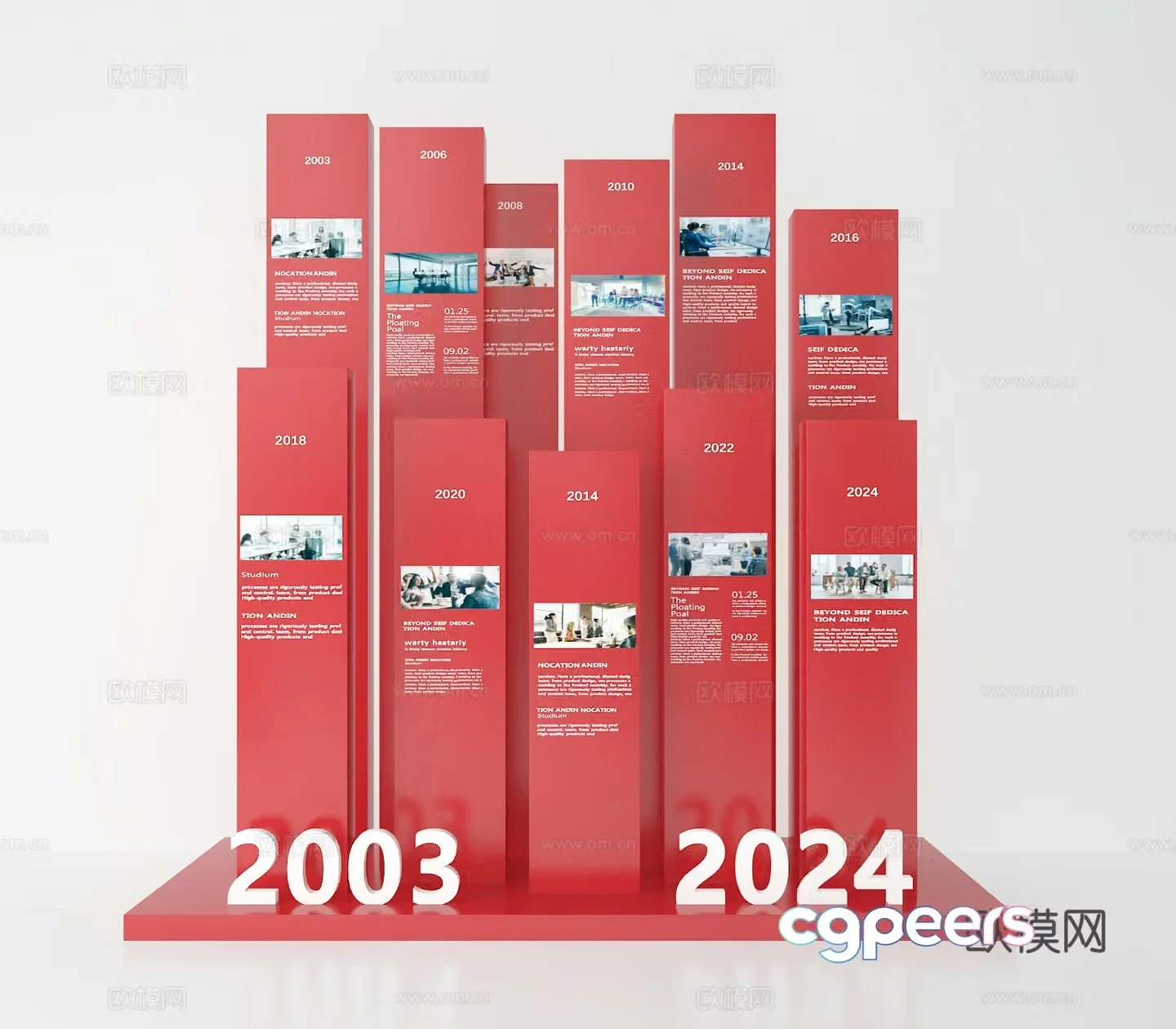 Corporate culture wall 3D model