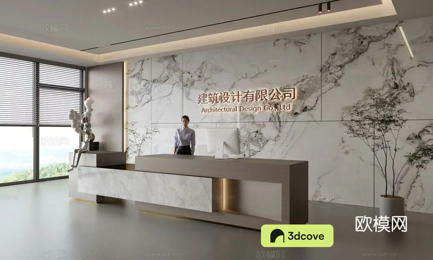 Modern company front desk reception area bar reception desk service desk company front desk background