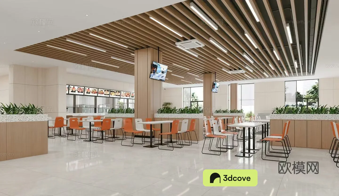 Modern canteen restaurant employee restaurant