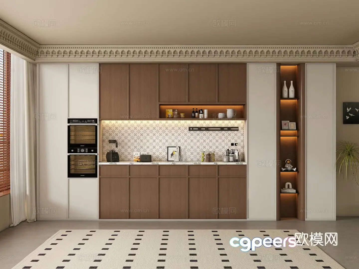 Middle-aged wine cabinet 3D model