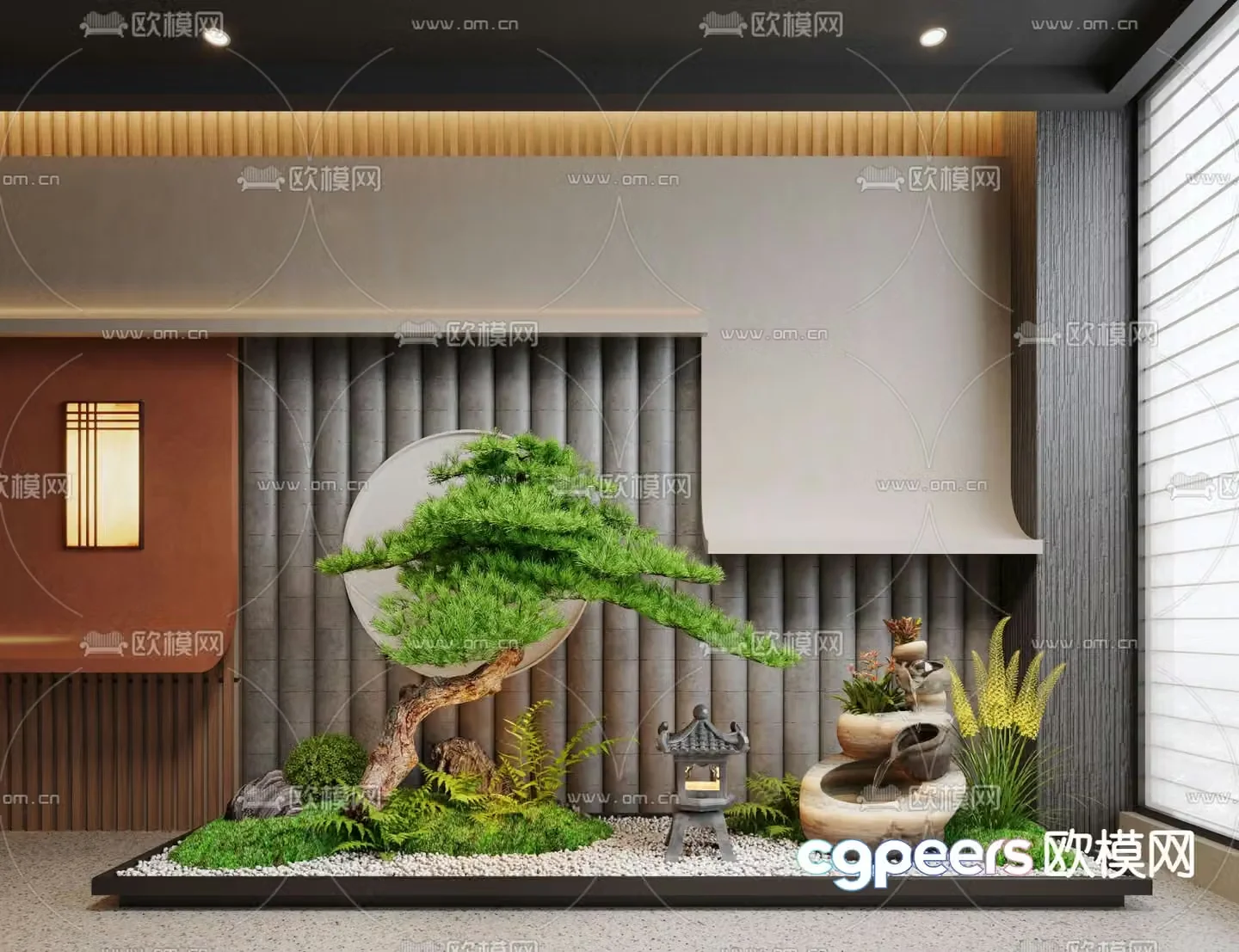 Indoor landscape plant landscaping 3d model