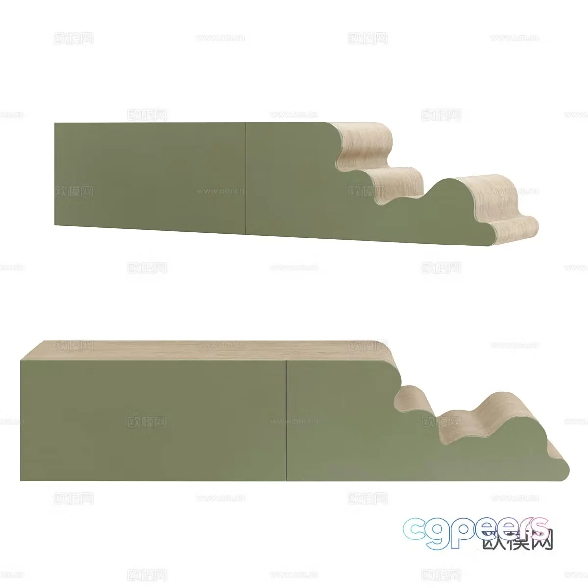 Modern Cream Style Children’s Bench 3D Model