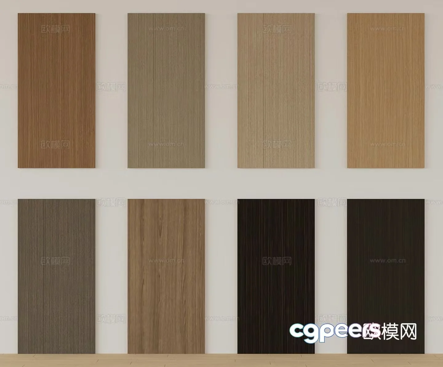 New Chinese style wainscot wood grain wood 3d model