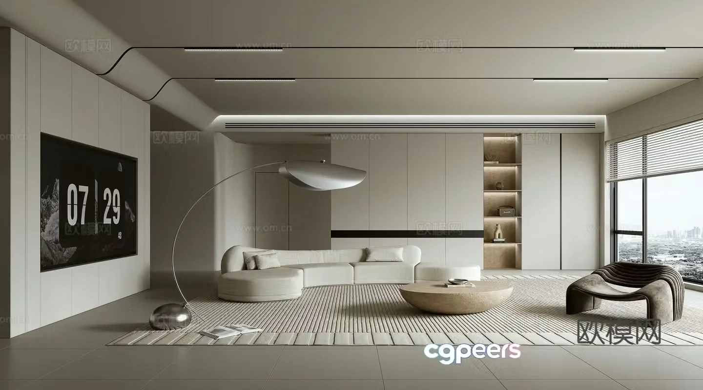 Minimalist living room 3d model