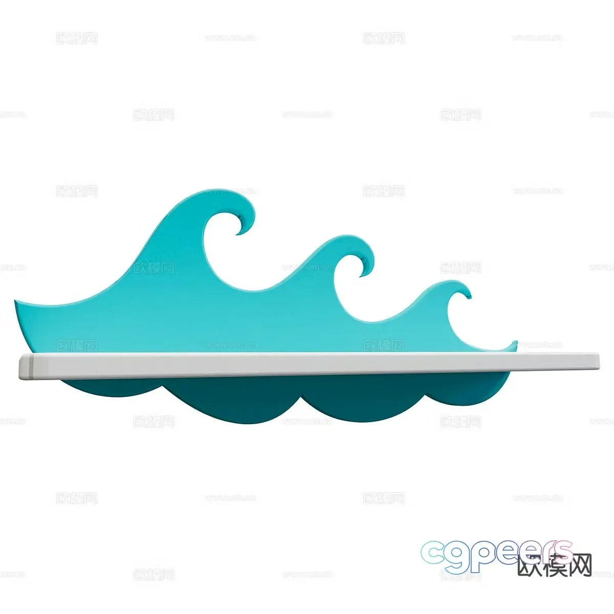 Cartoon wall cabinet wall hanging shelf bookshelf 3d model