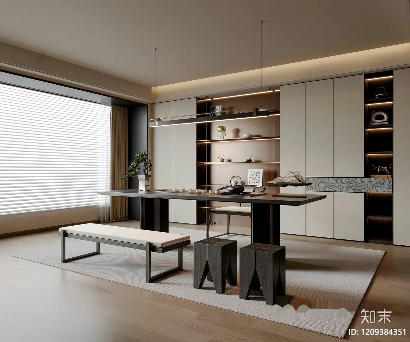 Modern Dining Room 3D Model – 334 – VRAY Render