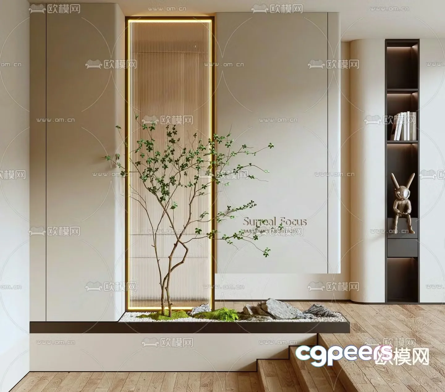 Entrance partition glass brick partition 3d model