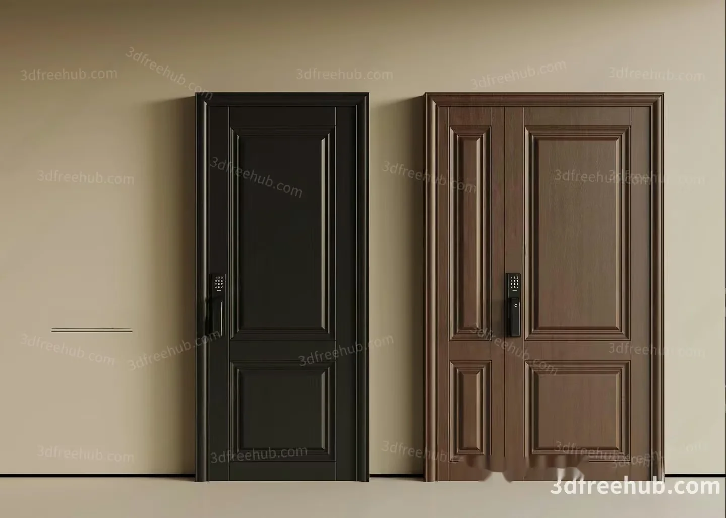 Two Doors In A Room 3D Model – 21321 – VRAY Render