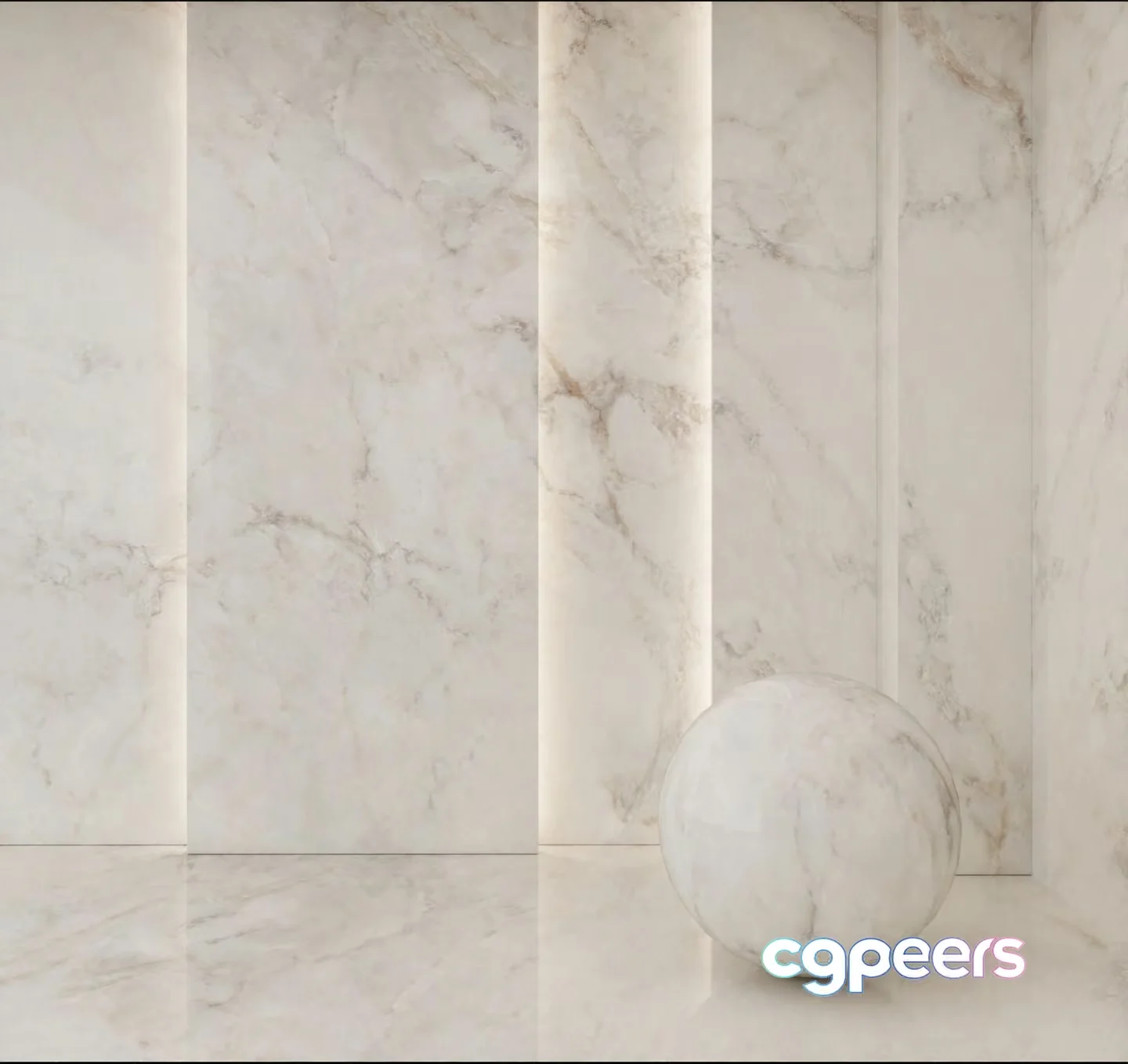 A Marble Sphere 3D Model – 1682 – VRAY Render