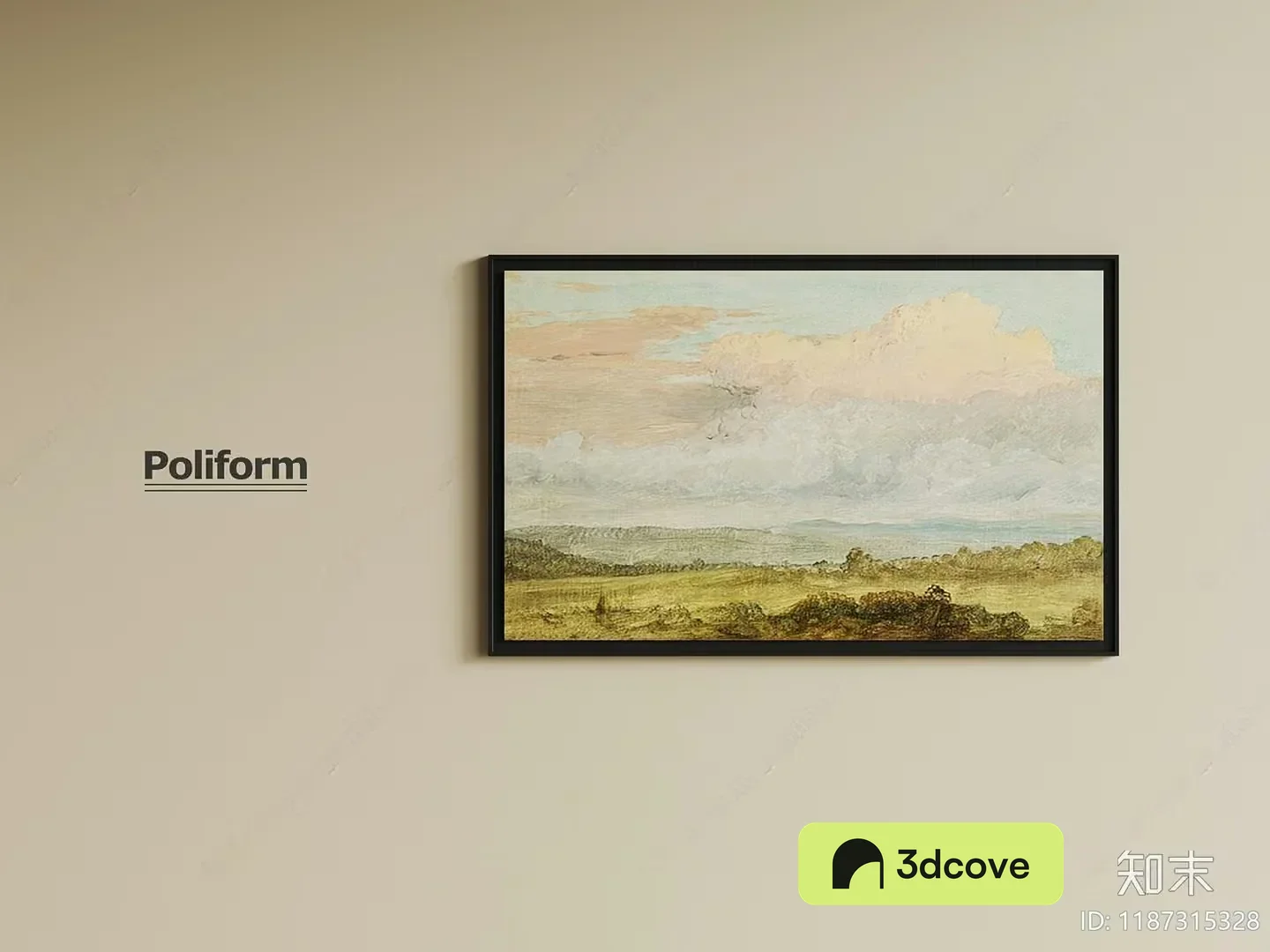 A Framed Painting Of A Landscape