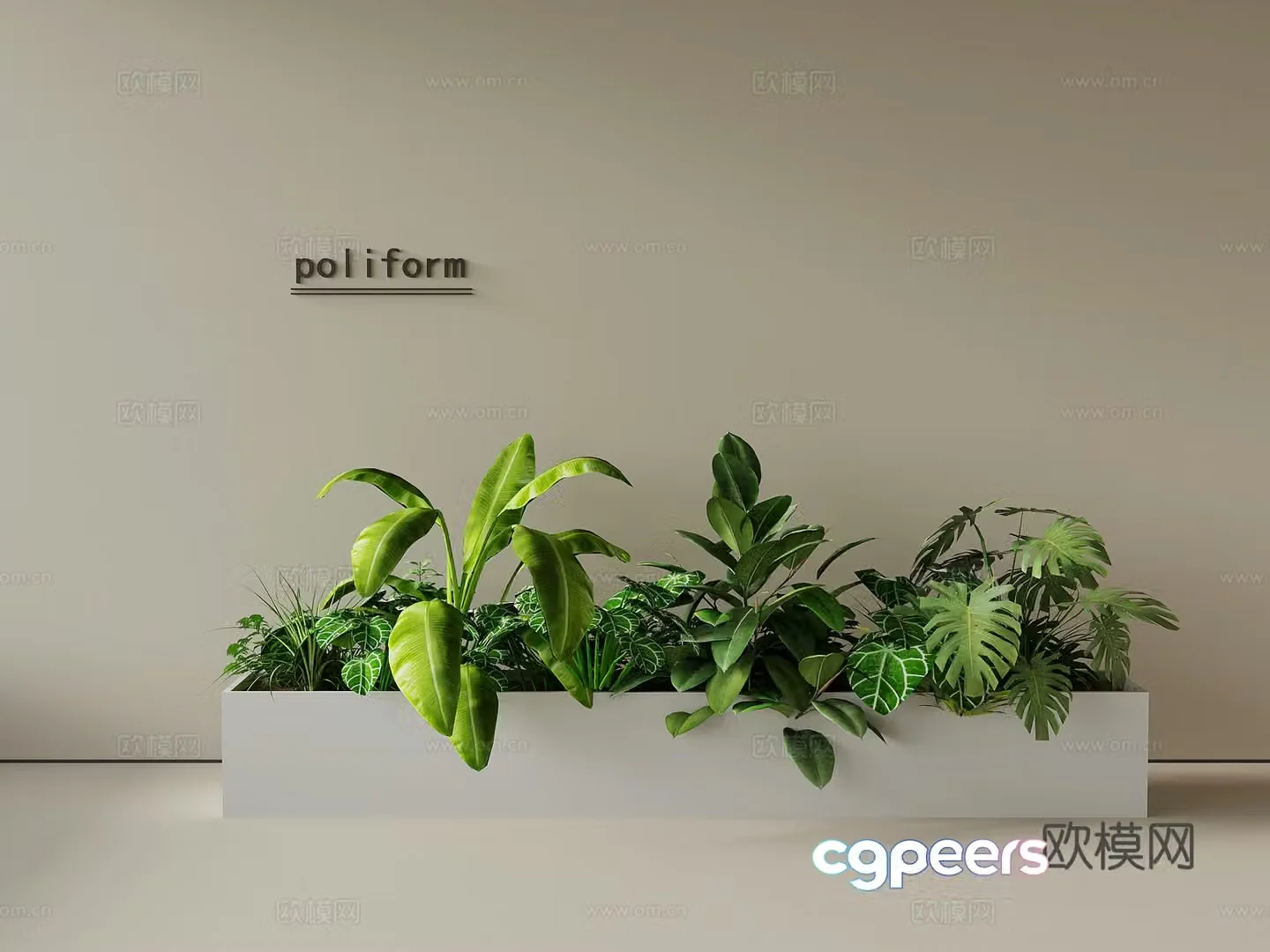 Modern landscape Plant heap Green plant landscape 3d model