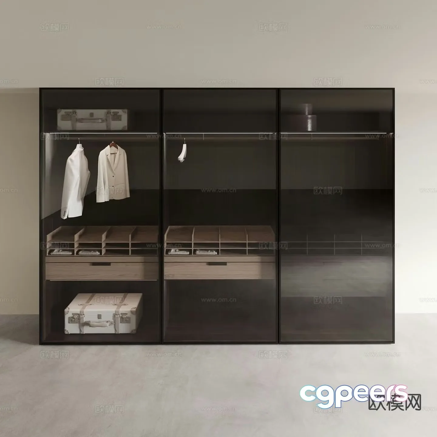 Italian glass wardrobe 3d model