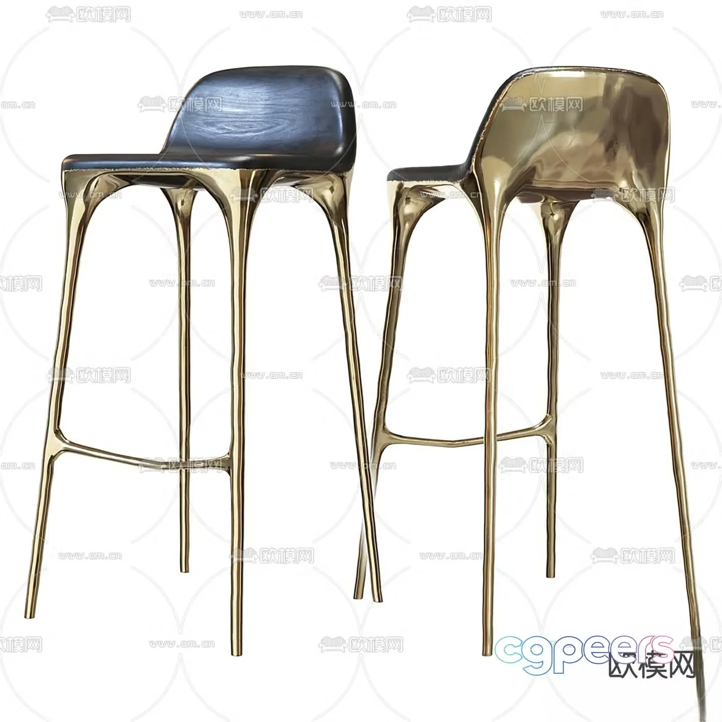 Modern bar chair high chair 3d model