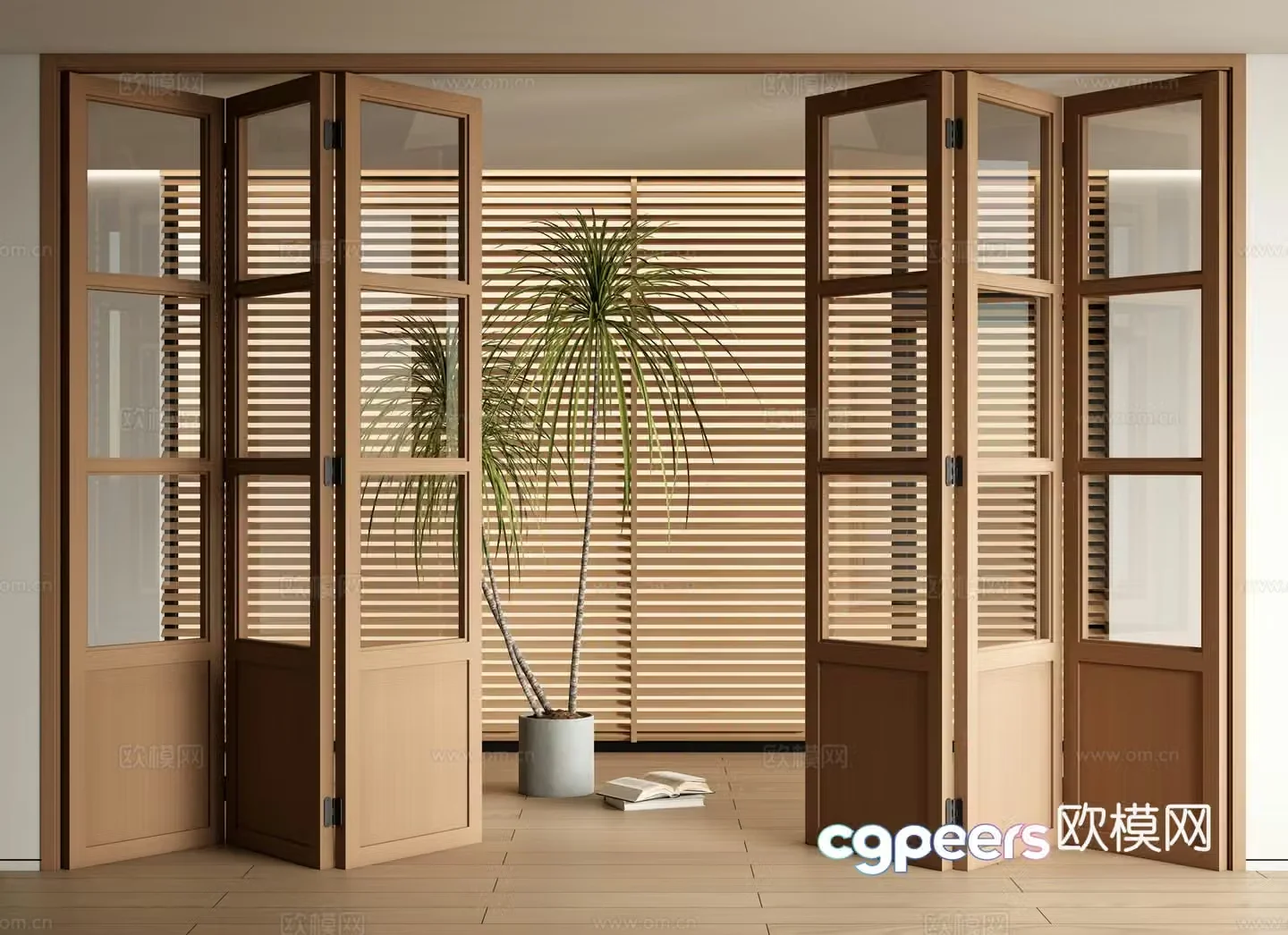 Modern folding door Glass folding door Multi-connected sliding door Sliding door 3D model