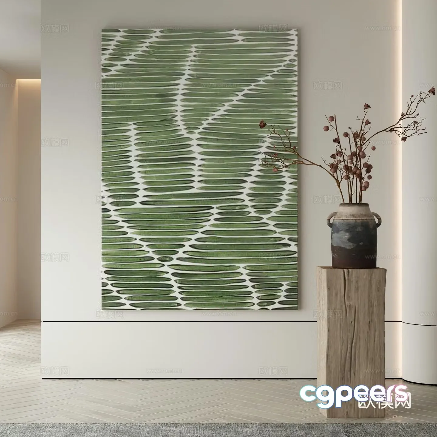 Modern Wasabi Hanging Painting Oil Painting 3D Model