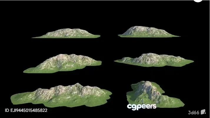 Three-Dimensional Landscape With Mountains 3D Model – 3354 – VRAY Render