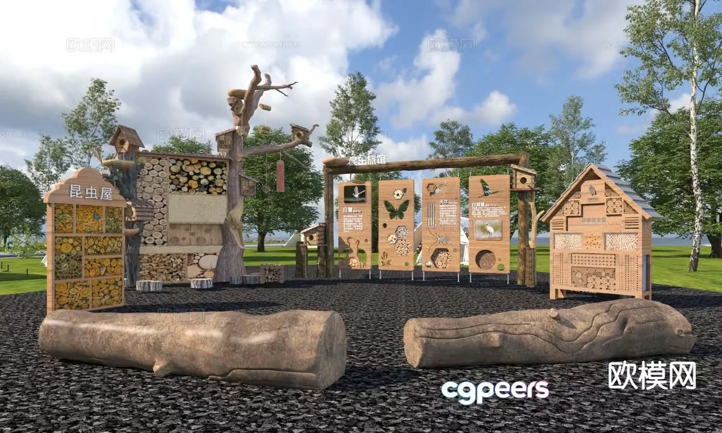 Modern Camp Insect Classroom Children’s Popular Science Classroom 3D Model