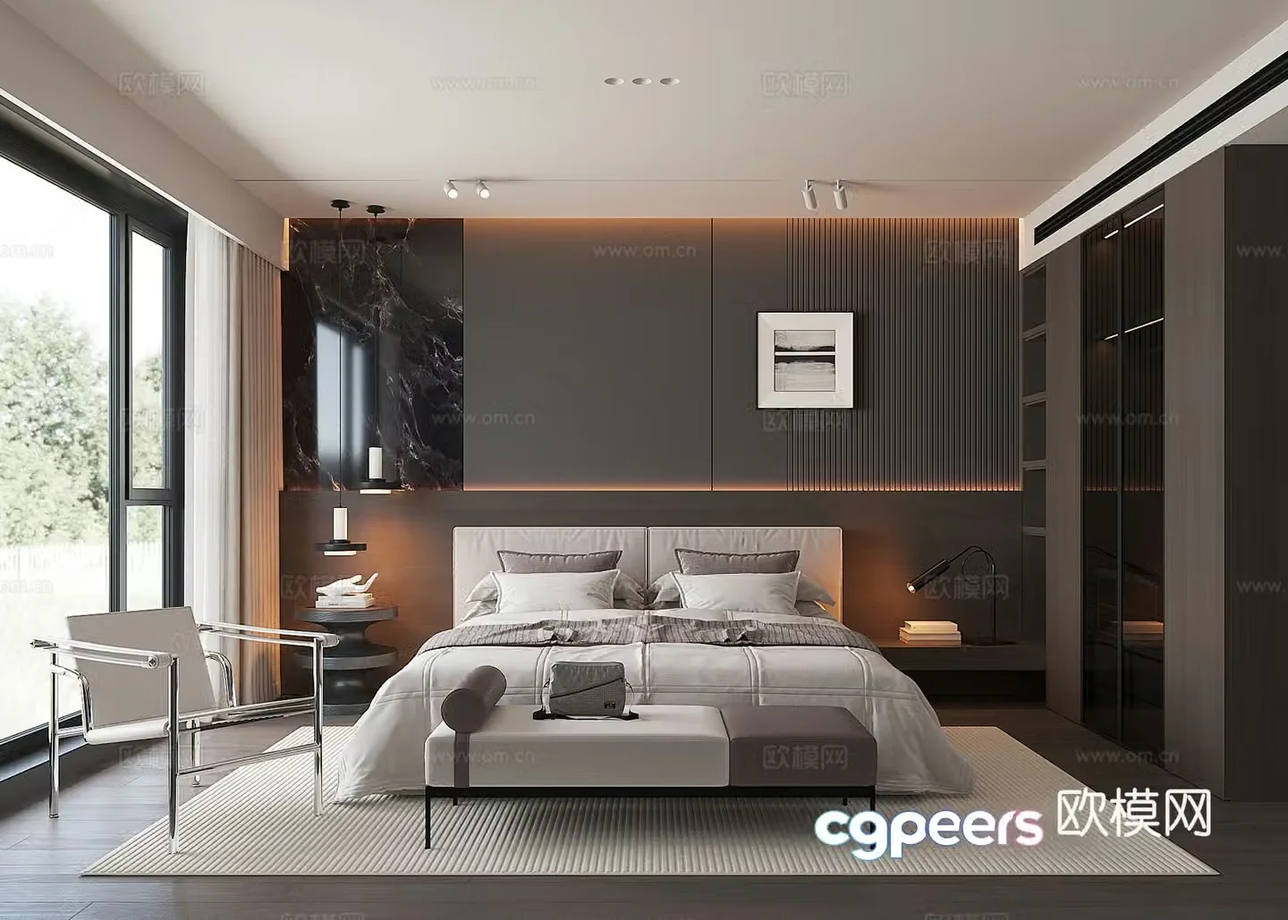 Modern home bedroom 3d model