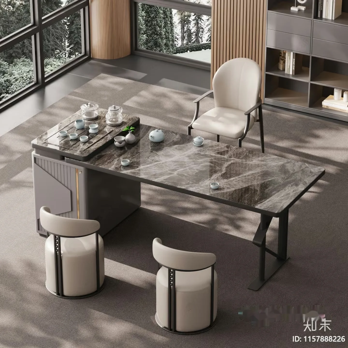 Modern Living Room 3D Model – 1301 – VRAY Render