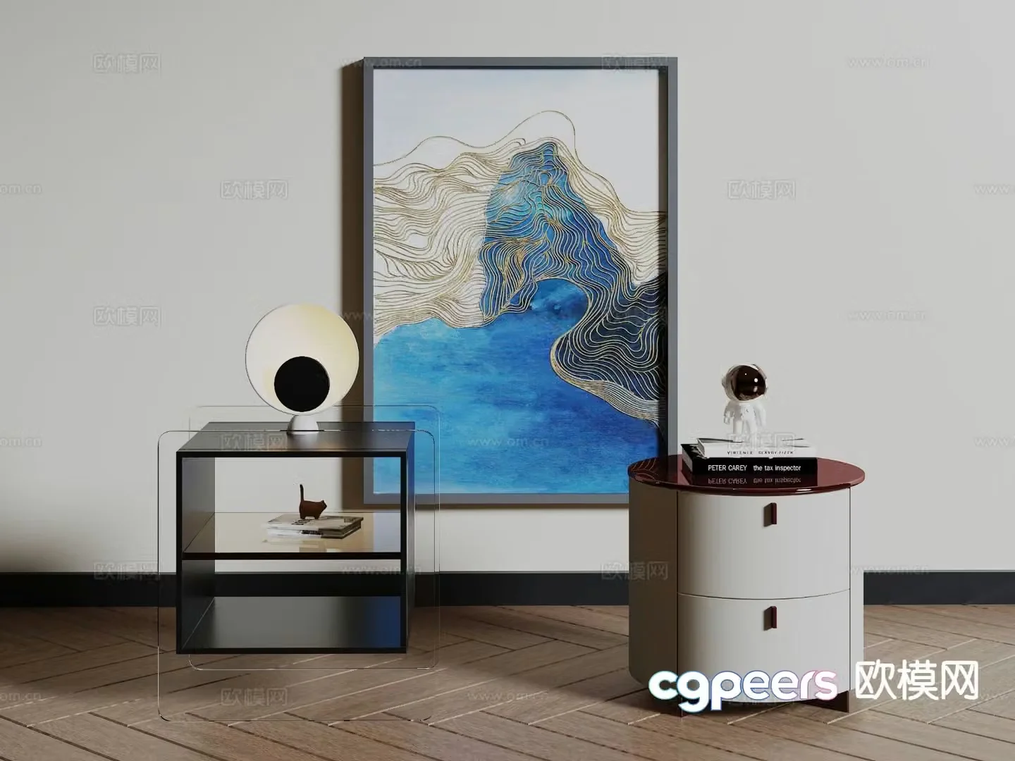 Modern bedside table 3d model