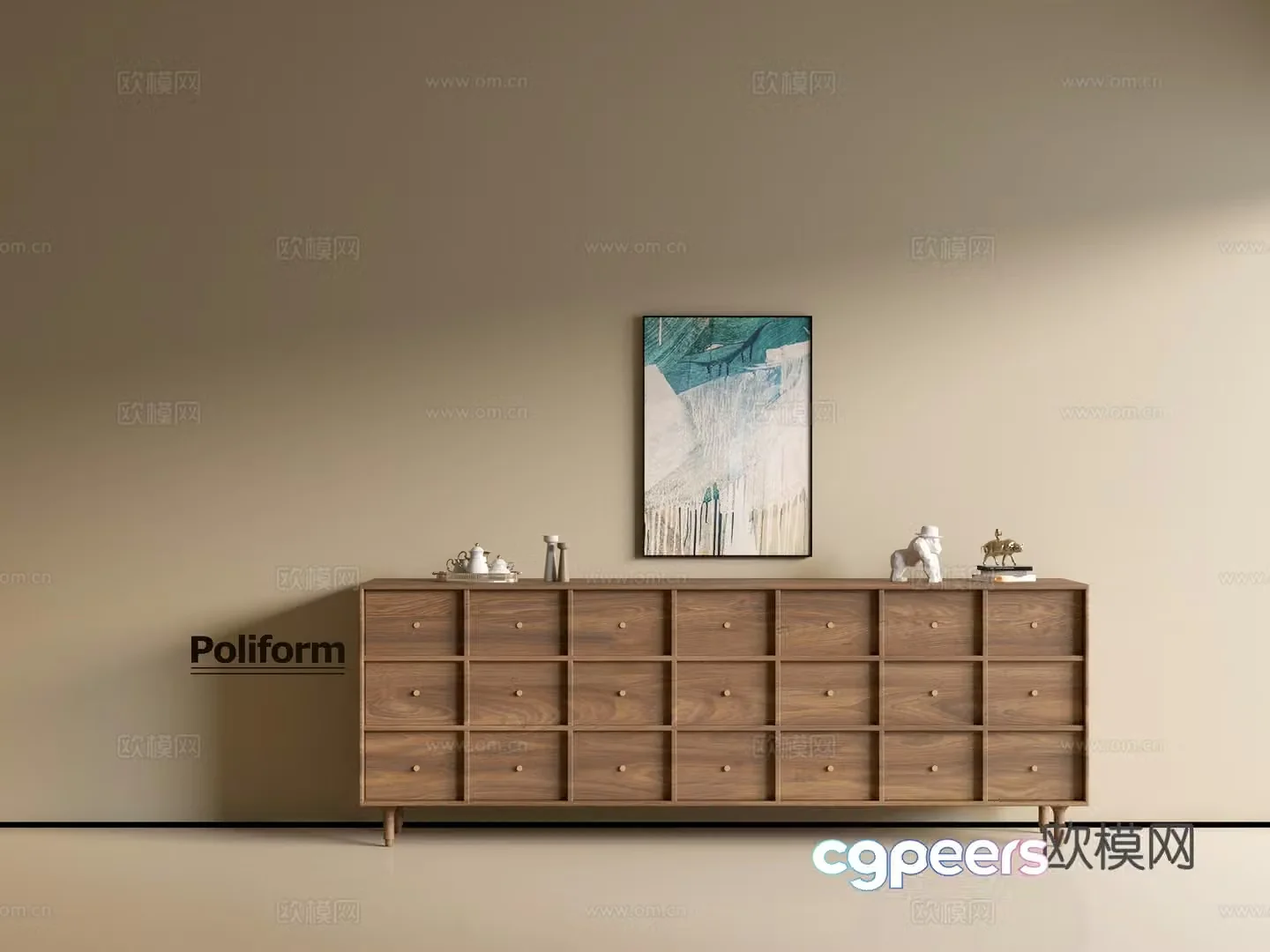 Modern wood grain cabinet ins wind minimalist wind cabinet whole cabinet sideboard balcony cabinet storage 3D model