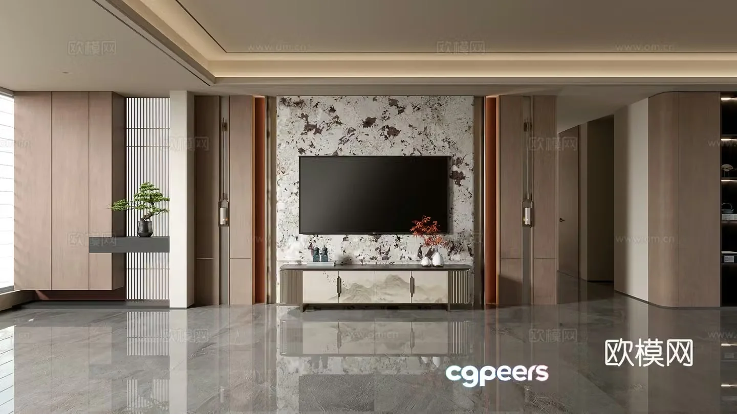 New Chinese TV background 3D model