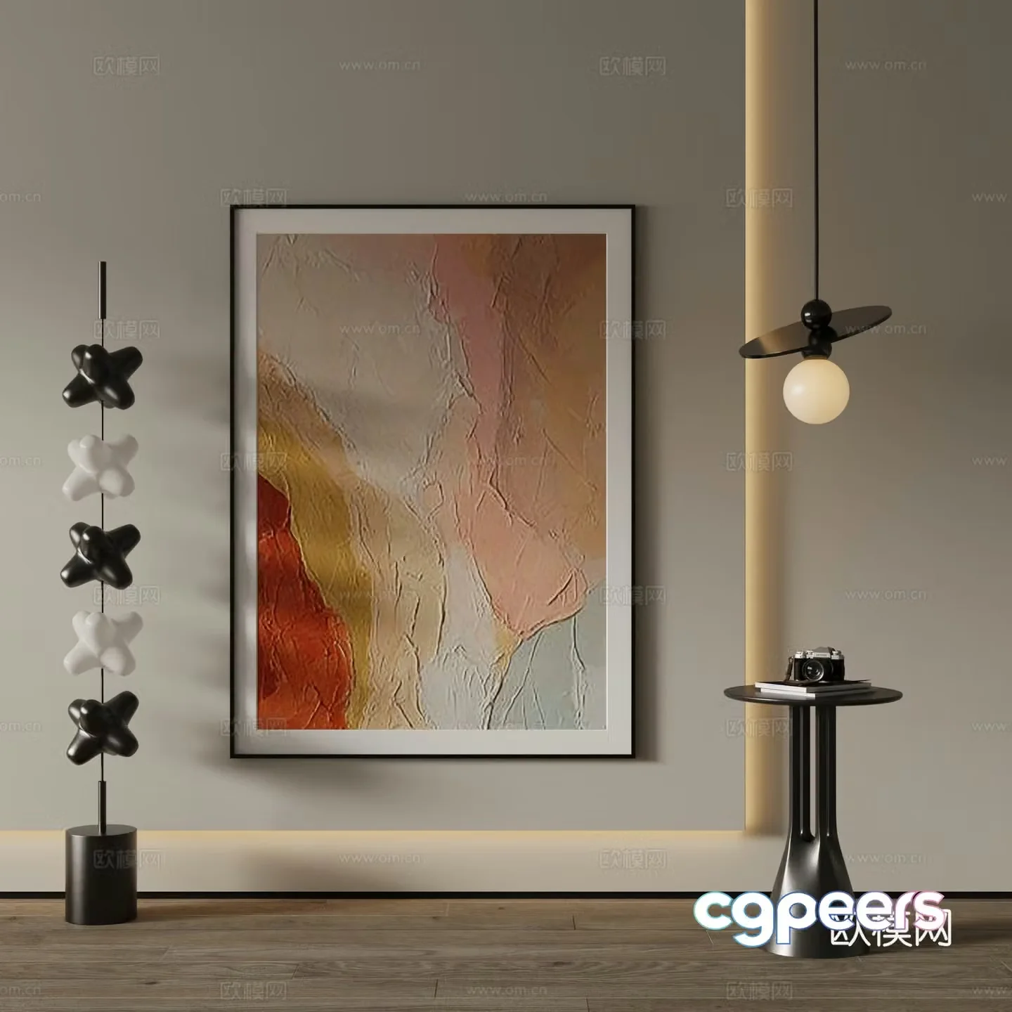 Modern Art Painting Decorative Painting 3D Model