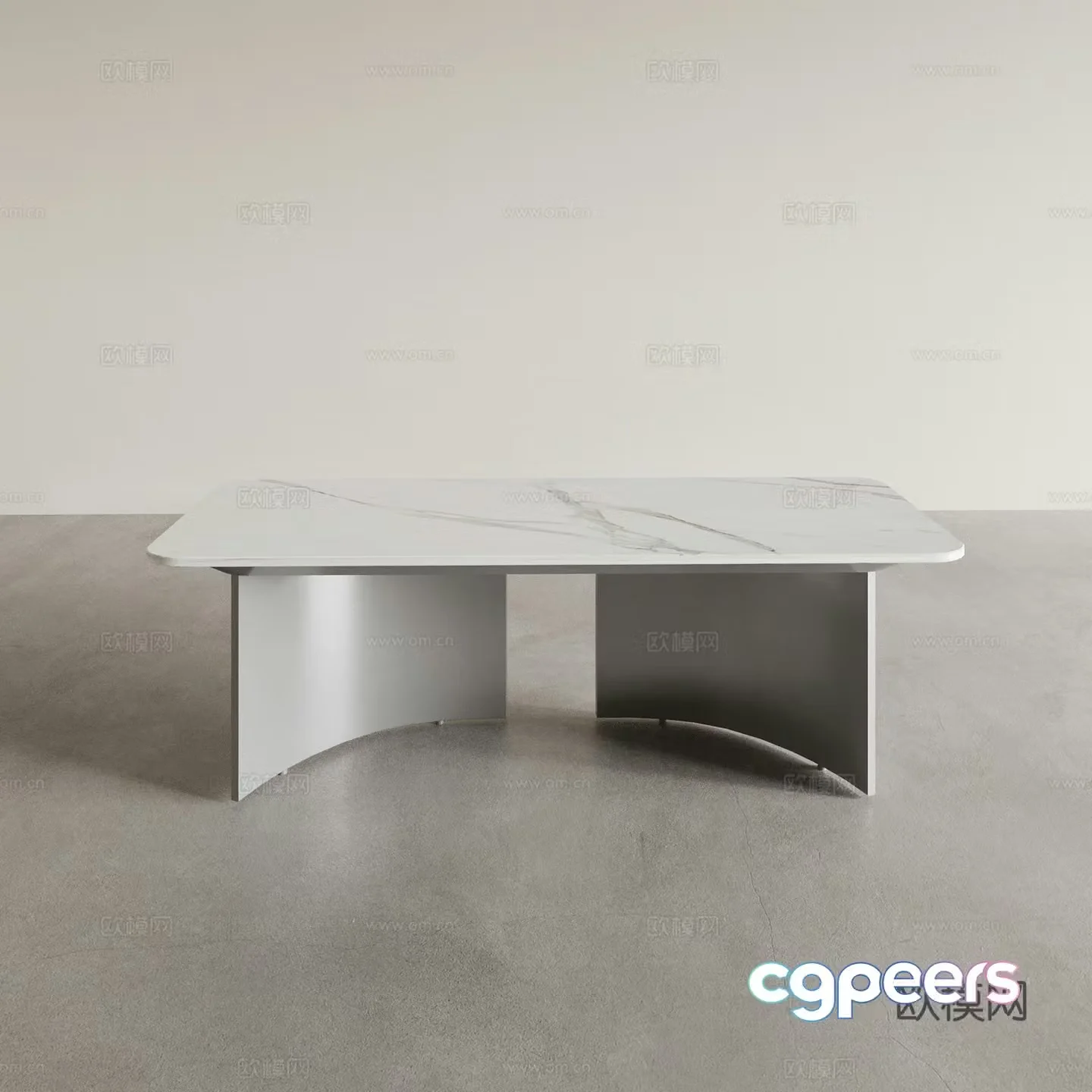 Modern dining table tea table office desk long table square table 3d model
