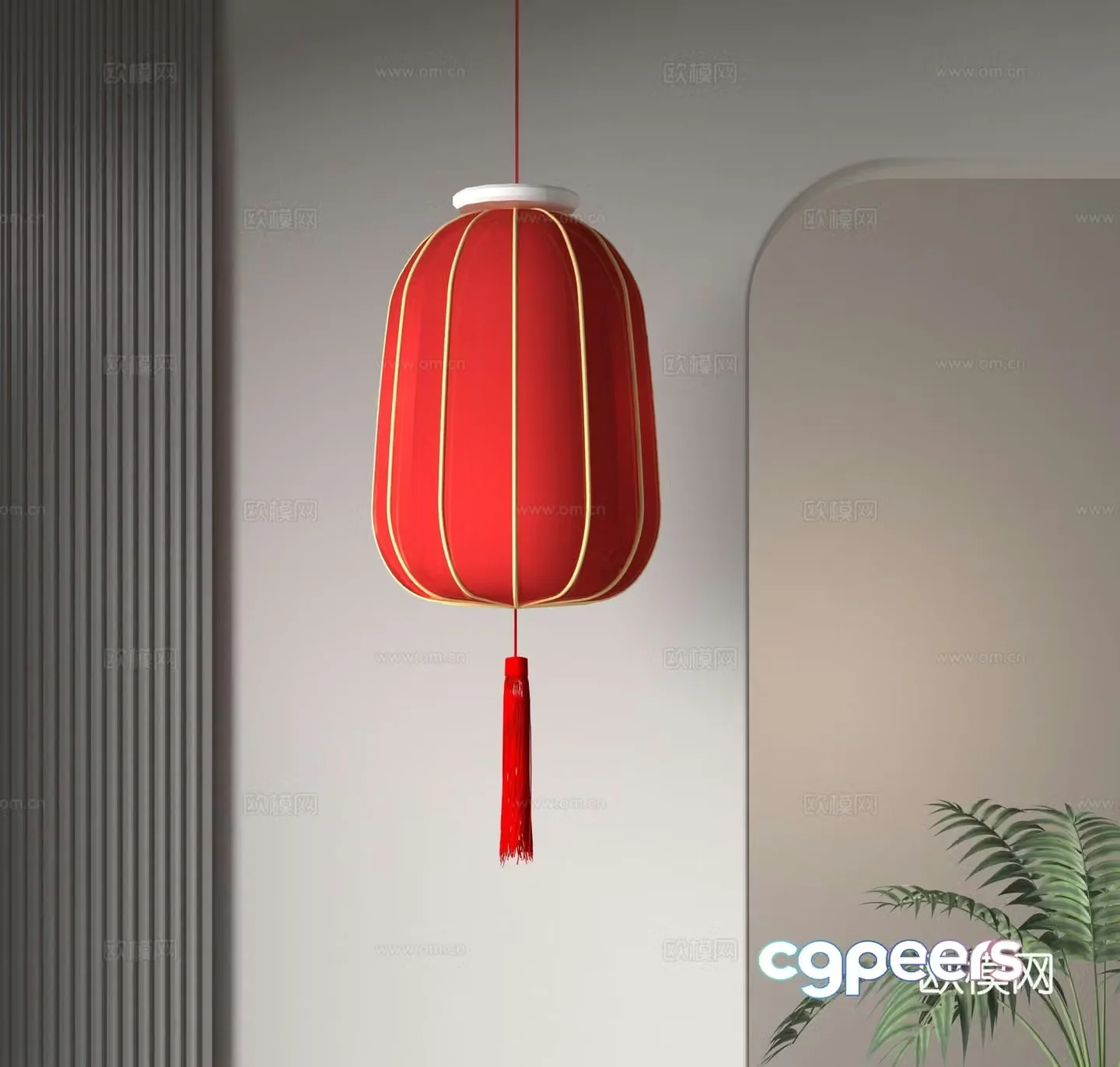 Chinese red lantern 3d model