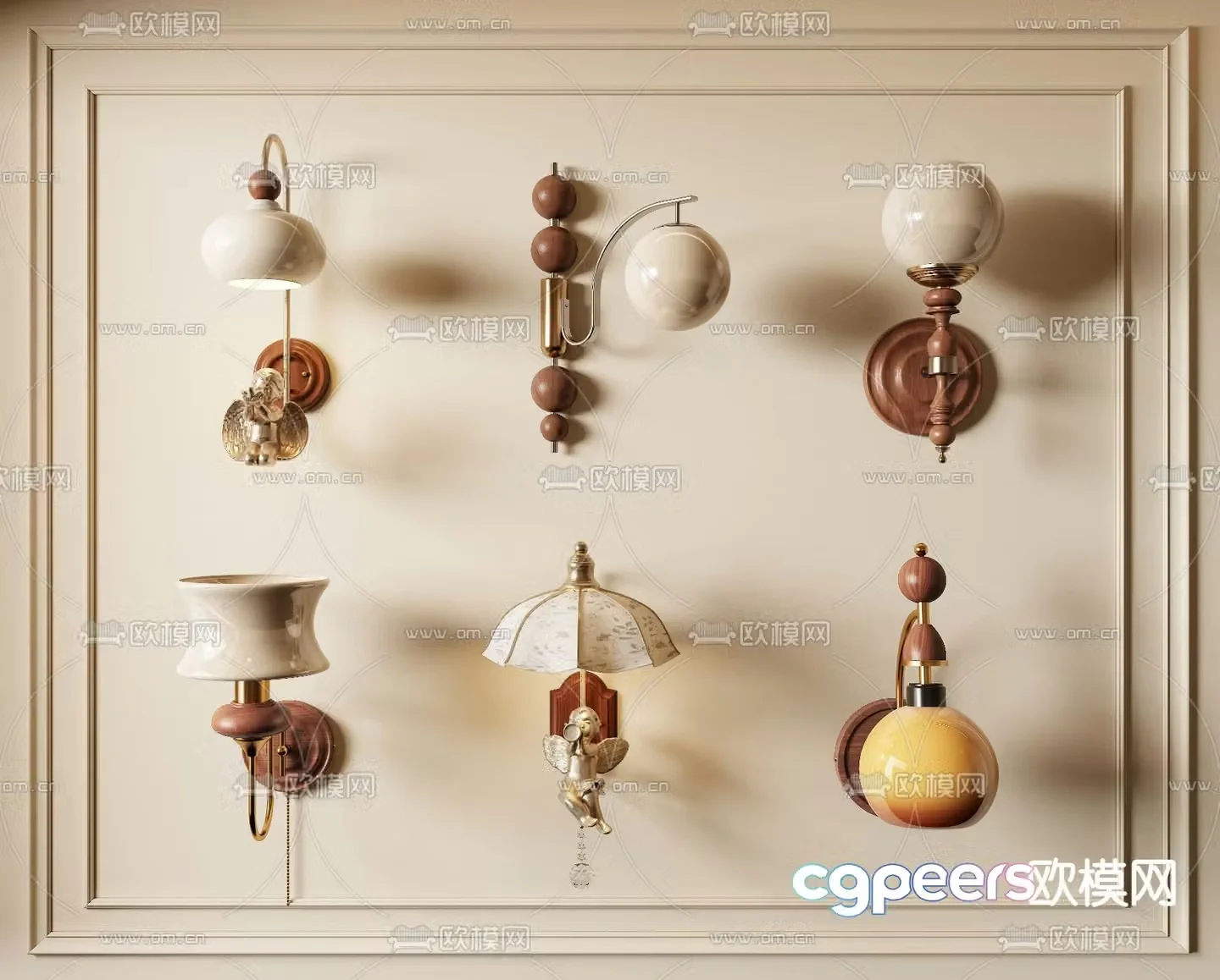 Medieval style wall lamp 3d model