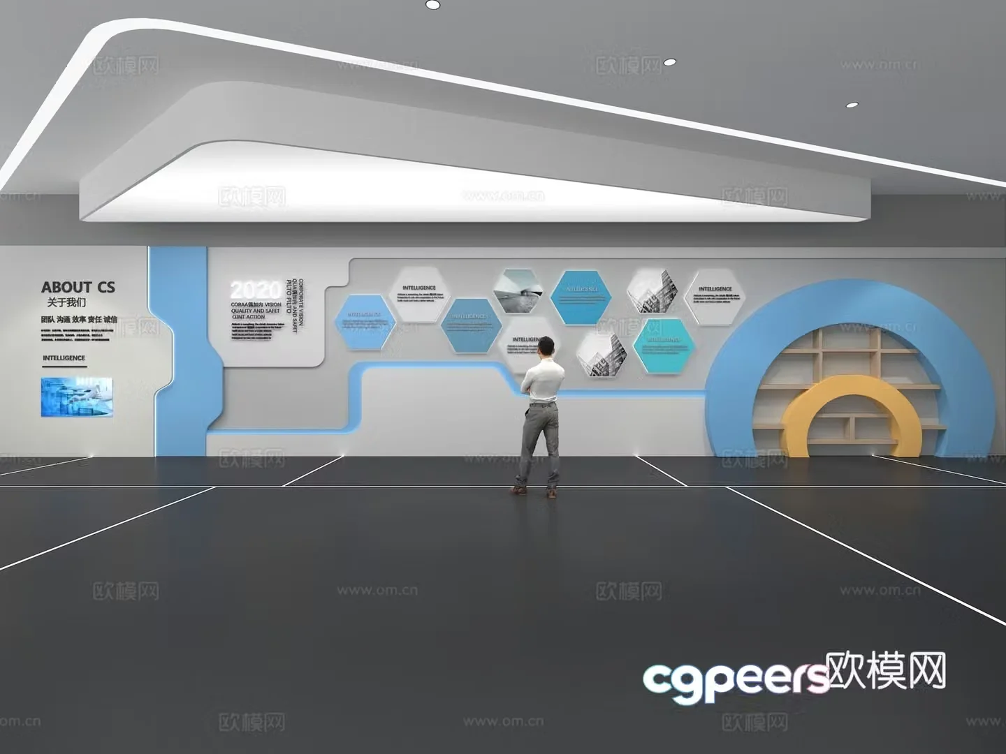 Cultural wall Corporate culture wall Display wall Theme wall Exhibition hall Campus culture Corridor 3D model
