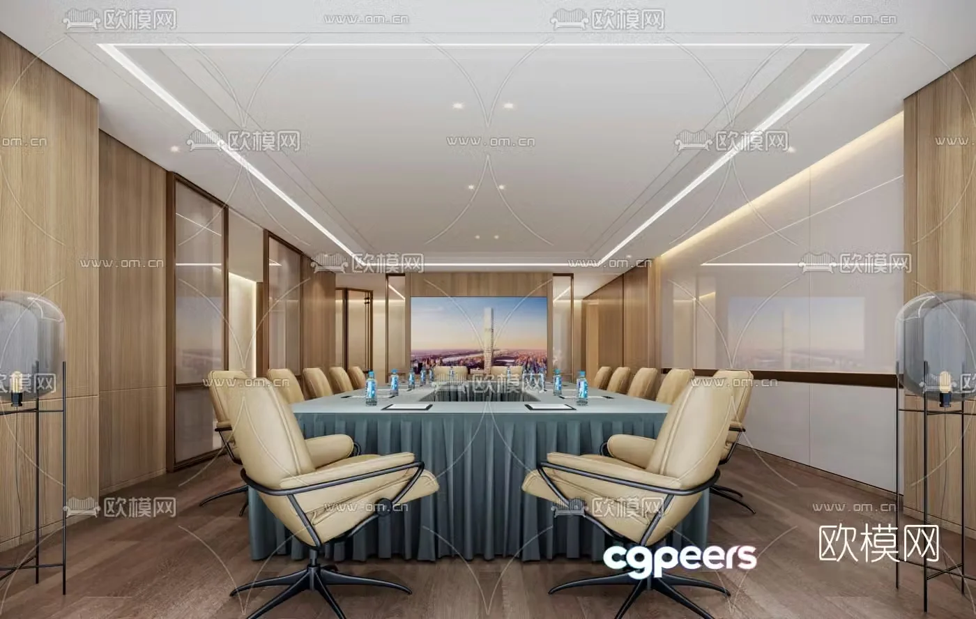 Modern hotel conference room 3d model