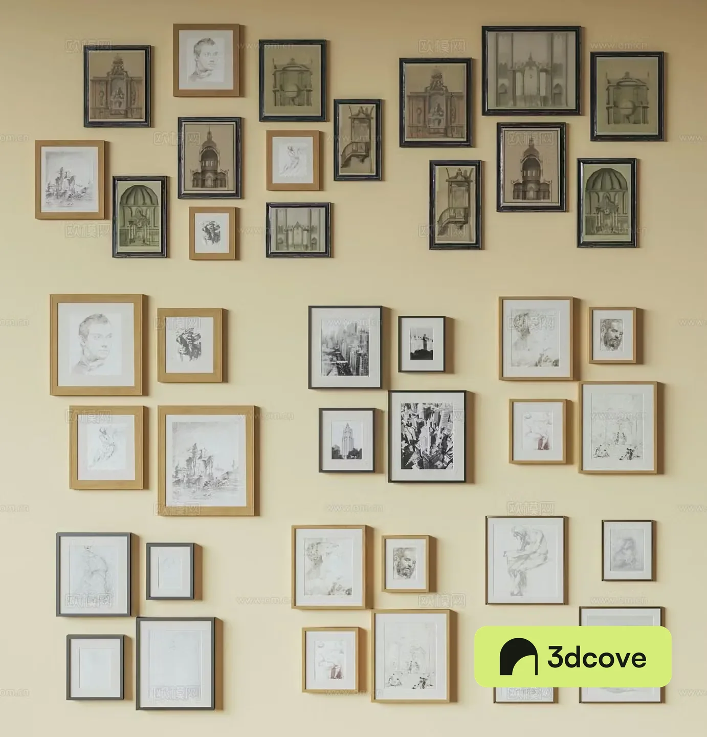 Middle American photo wall retro photo frame wall decoration hanging painting