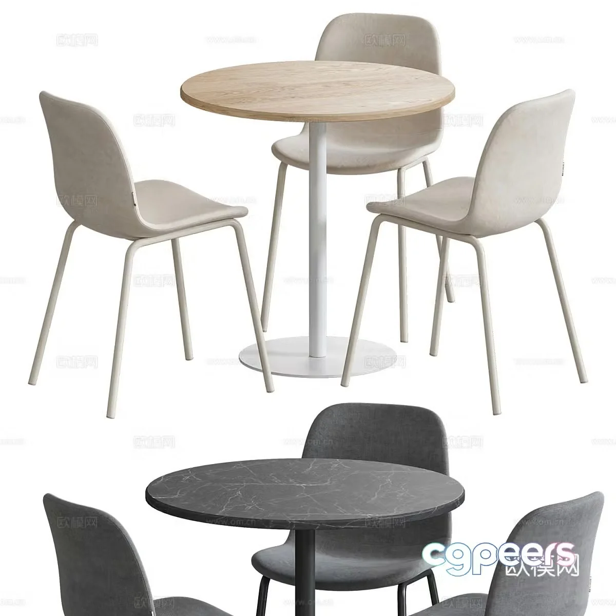 Modern Elish Fisher table and chair 3d model