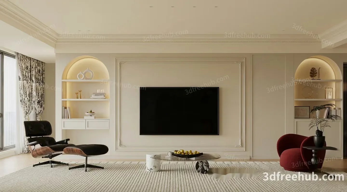Modern Living Room 3D Model – 22674 – VRAY Render