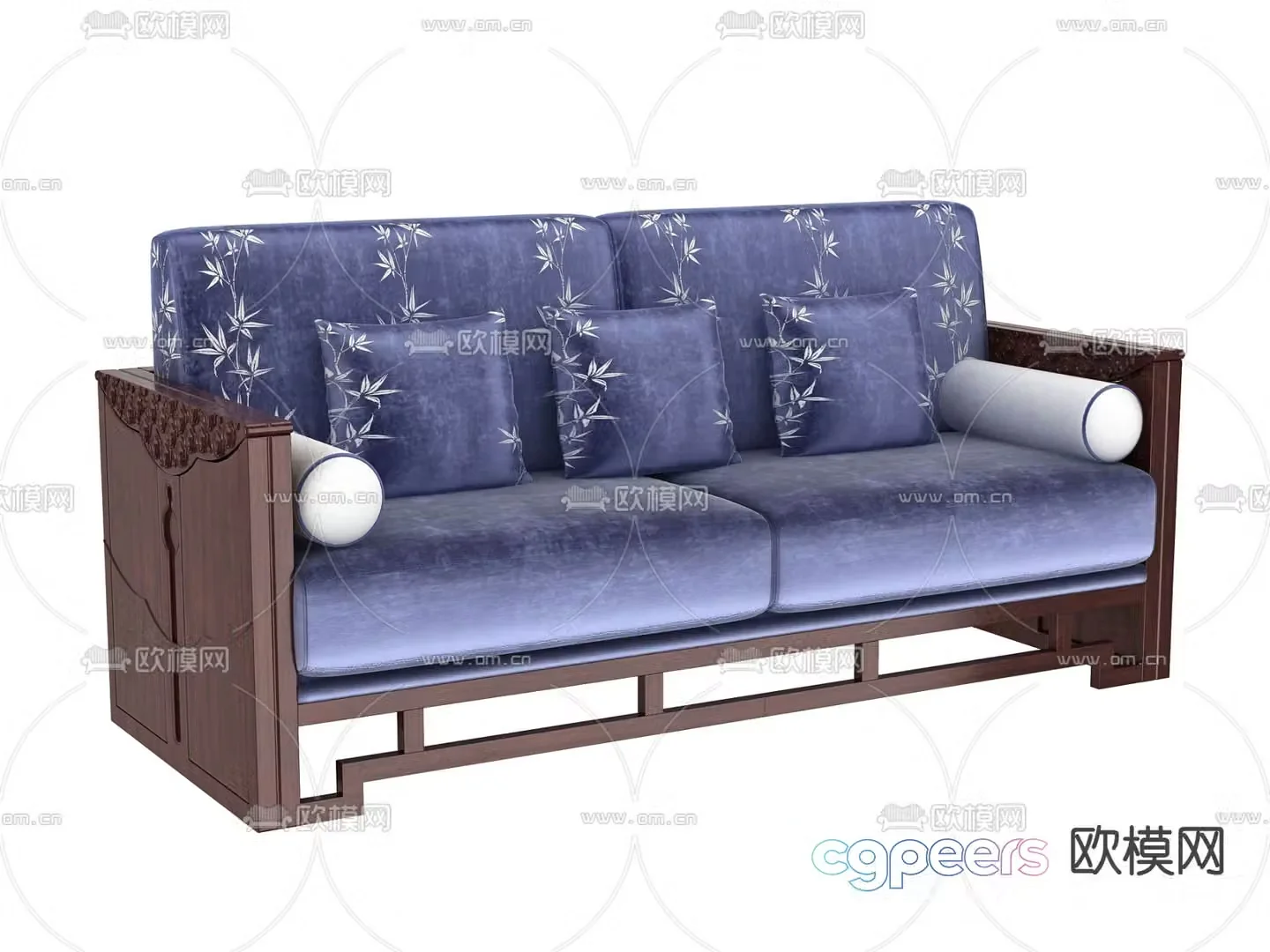 Double sofa upholstered sofa 3d model