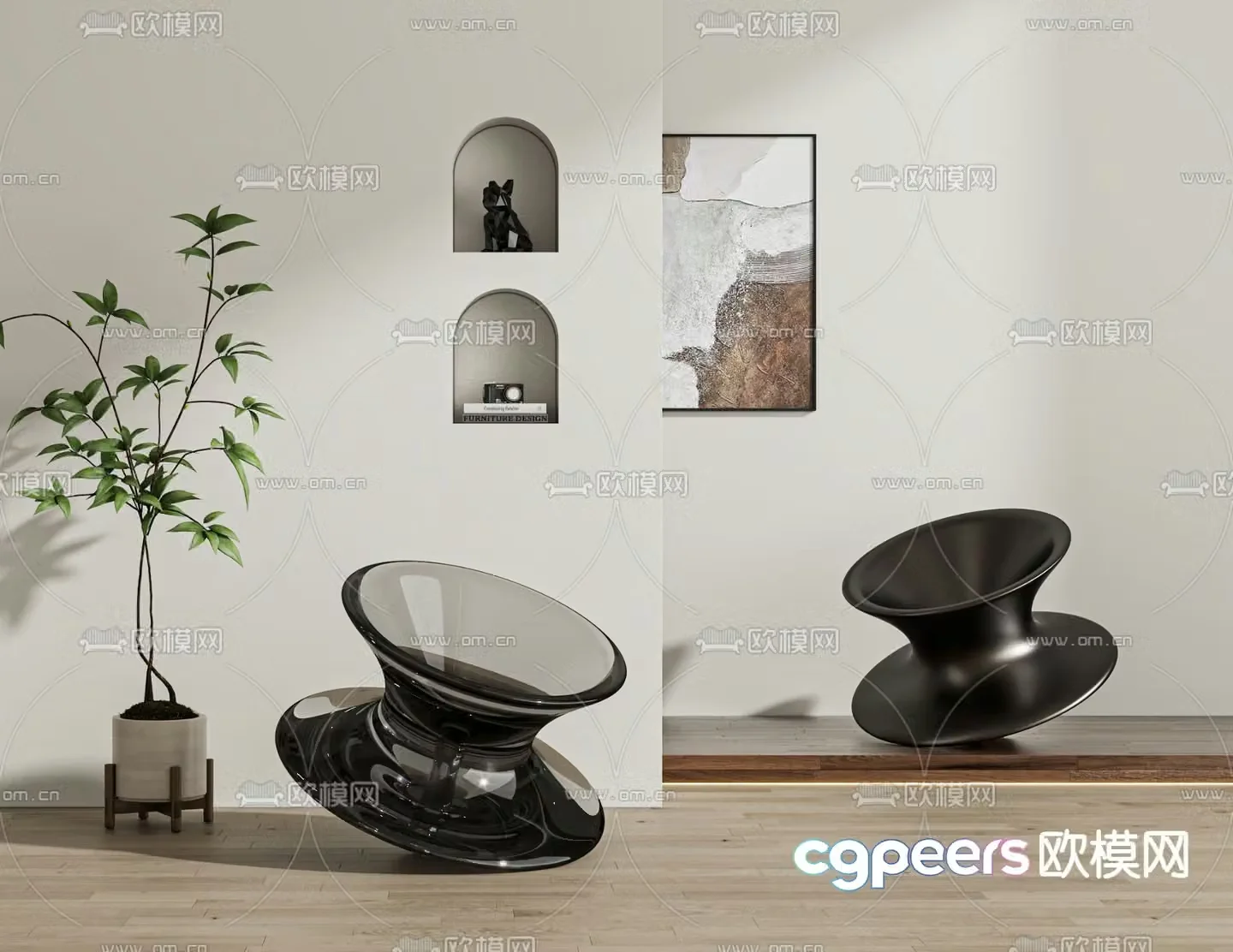 Gyro chair leisure chair creative chair 3d model