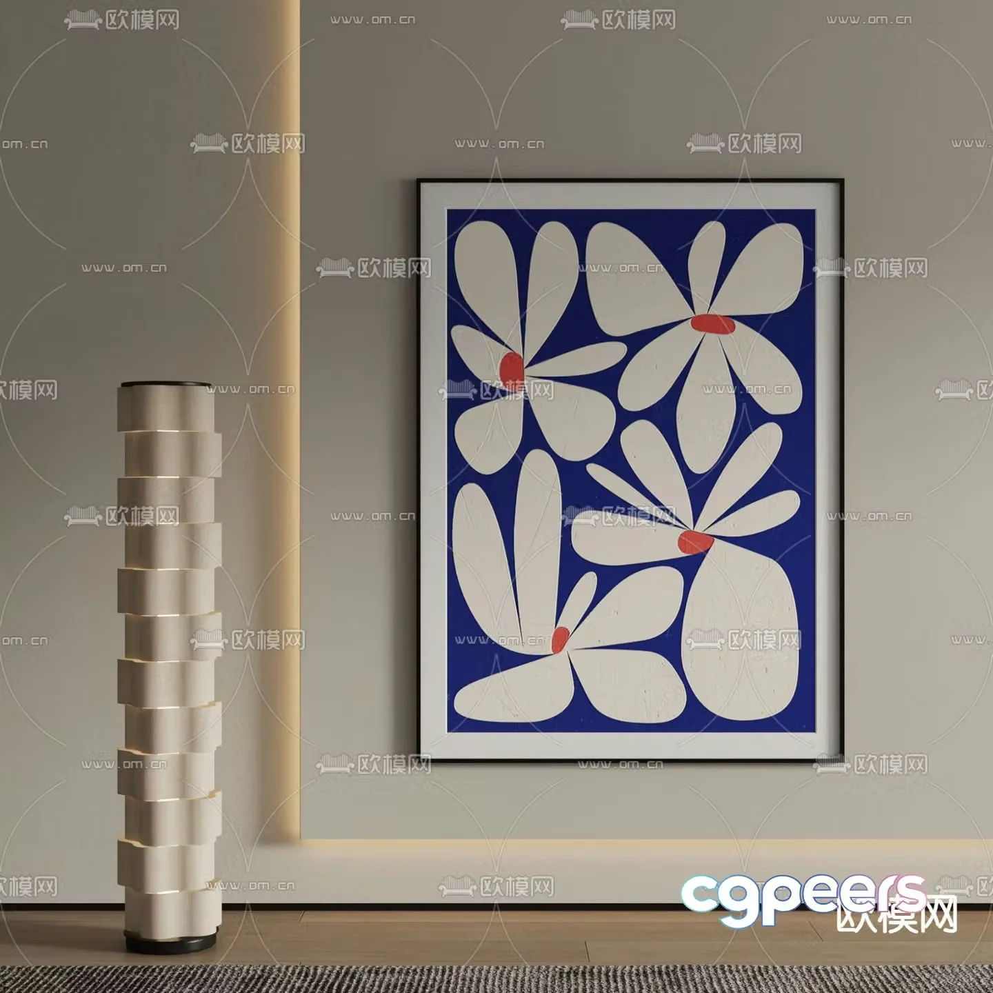 Modern decorative painting Abstract painting Hanging painting 3d model