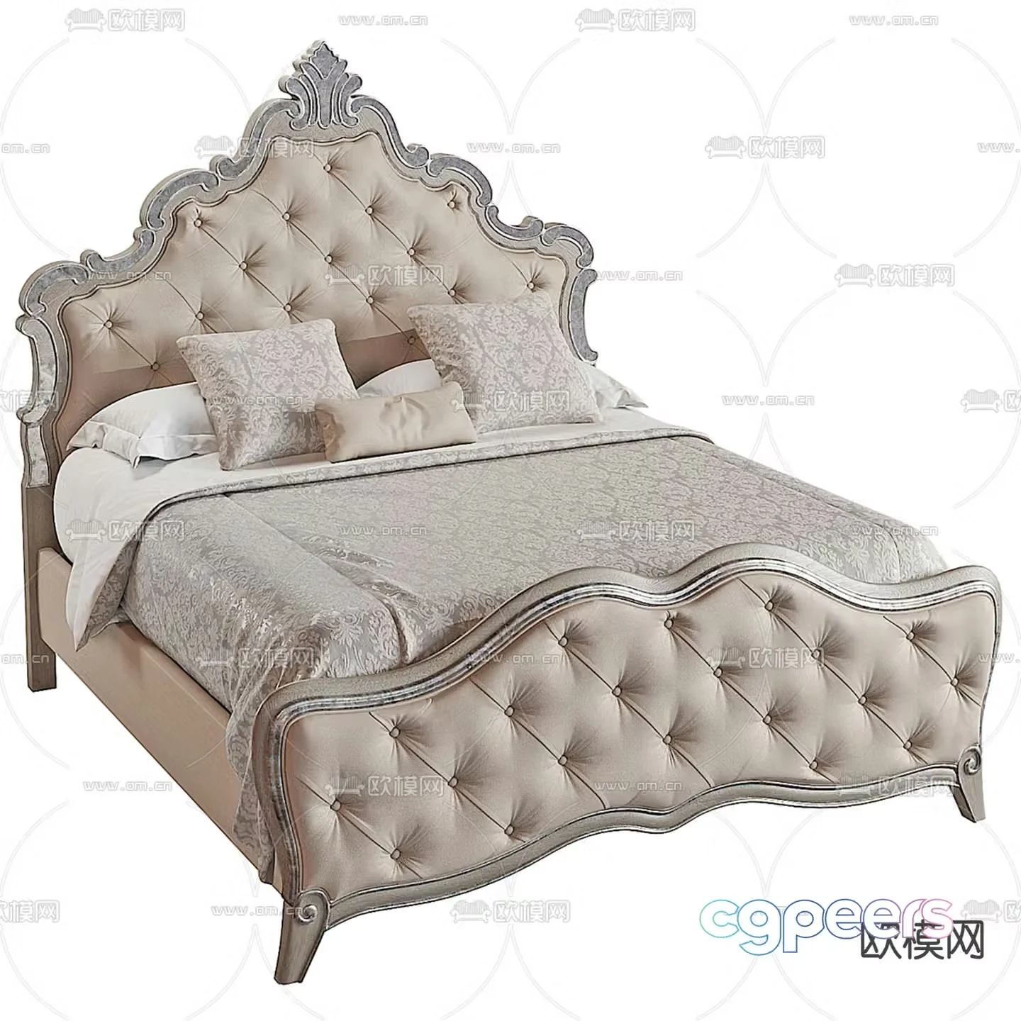Hooker Furniture fabric double bed 3d model