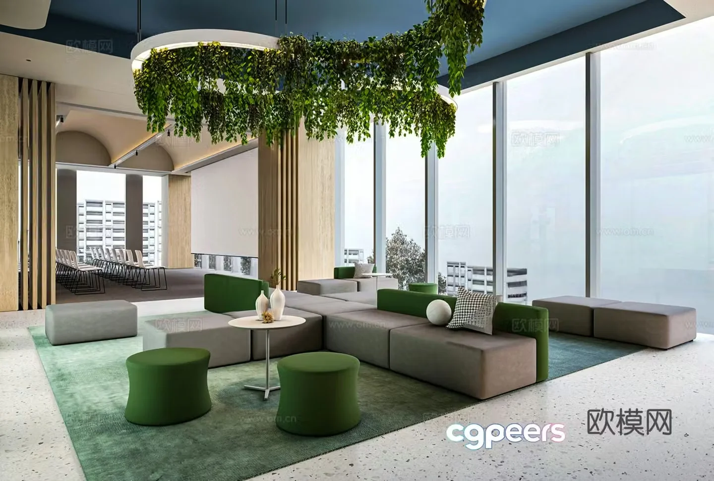Modern office and leisure activity area rest and tea room 3D model
