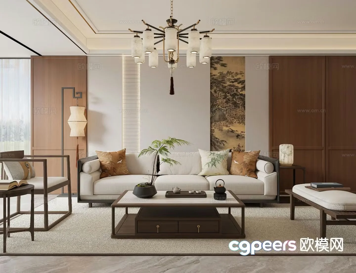 New Chinese style living room Song style living room 3D model