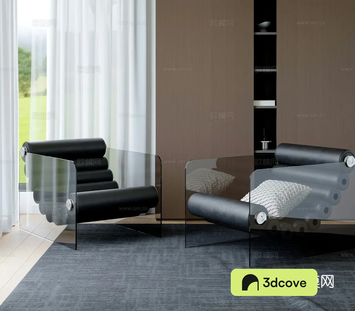 Modern acrylic lounge chair