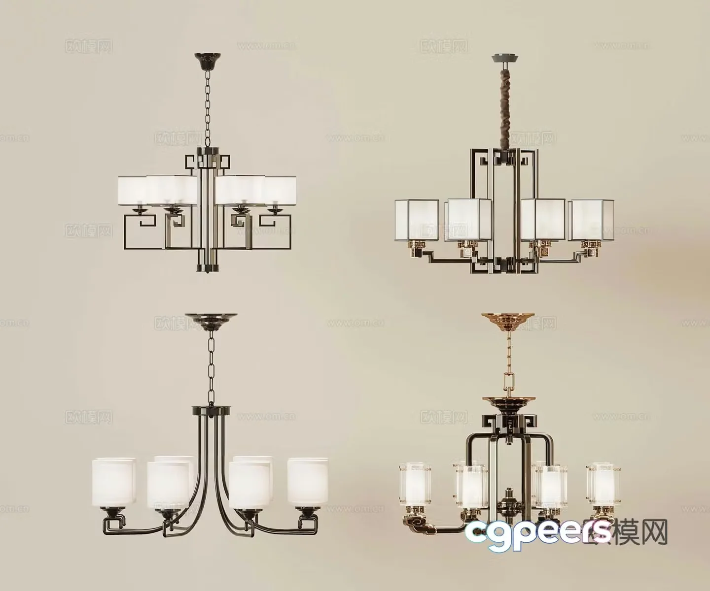 New Chinese Chandelier Restaurant Chandelier 3D Model
