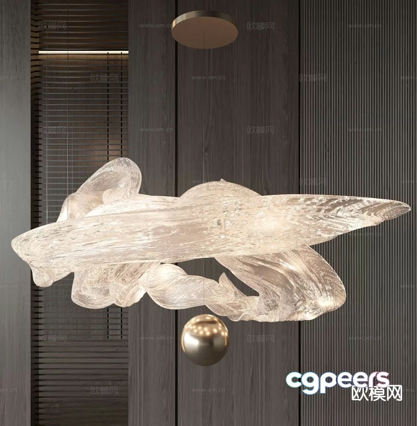 Light luxury chandelier hall chandelier 3d model