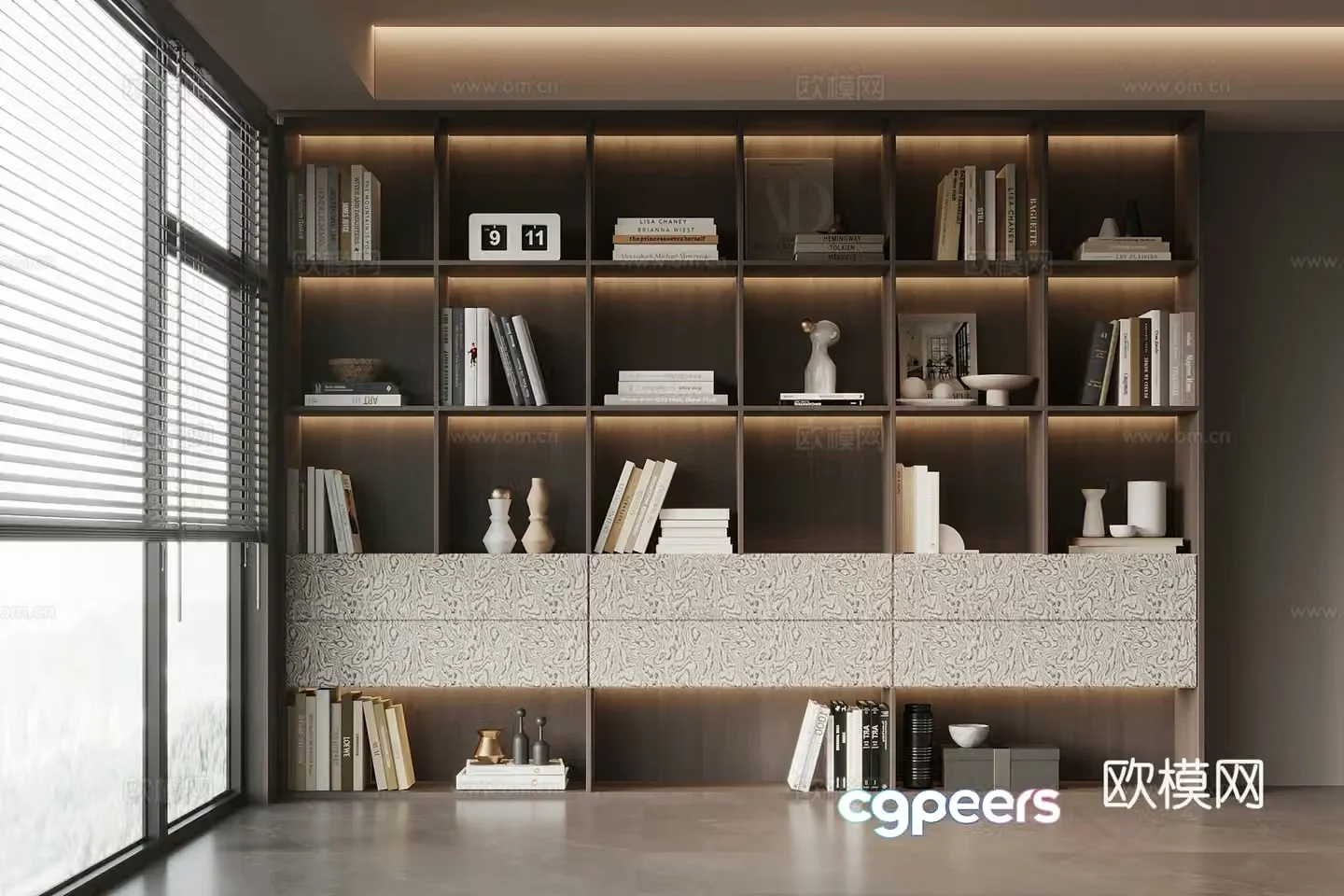 Modern Italian bookcase 3d model