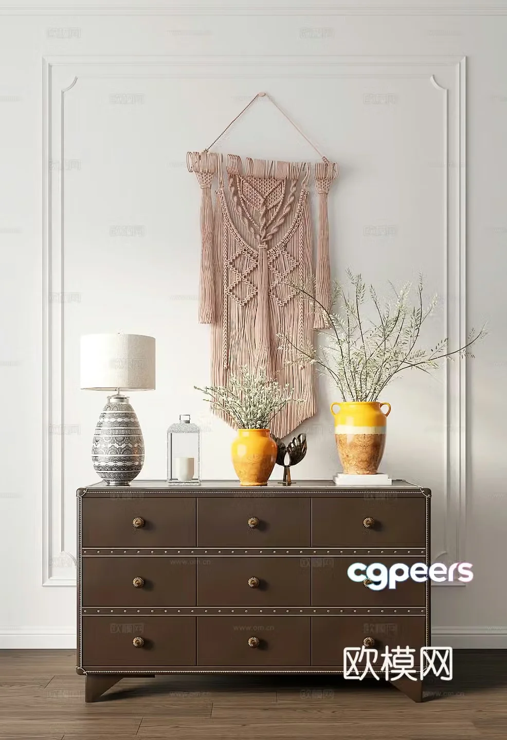 American style entrance cabinet American style end view cabinet 3D model